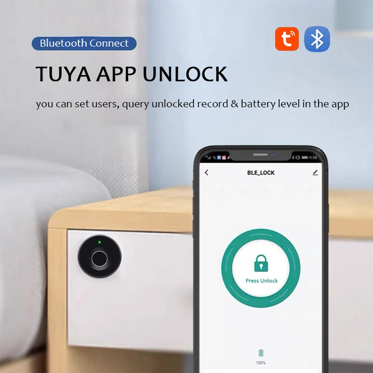 TuyaLock Mini – Smart Fingerprint Drawer Lock
